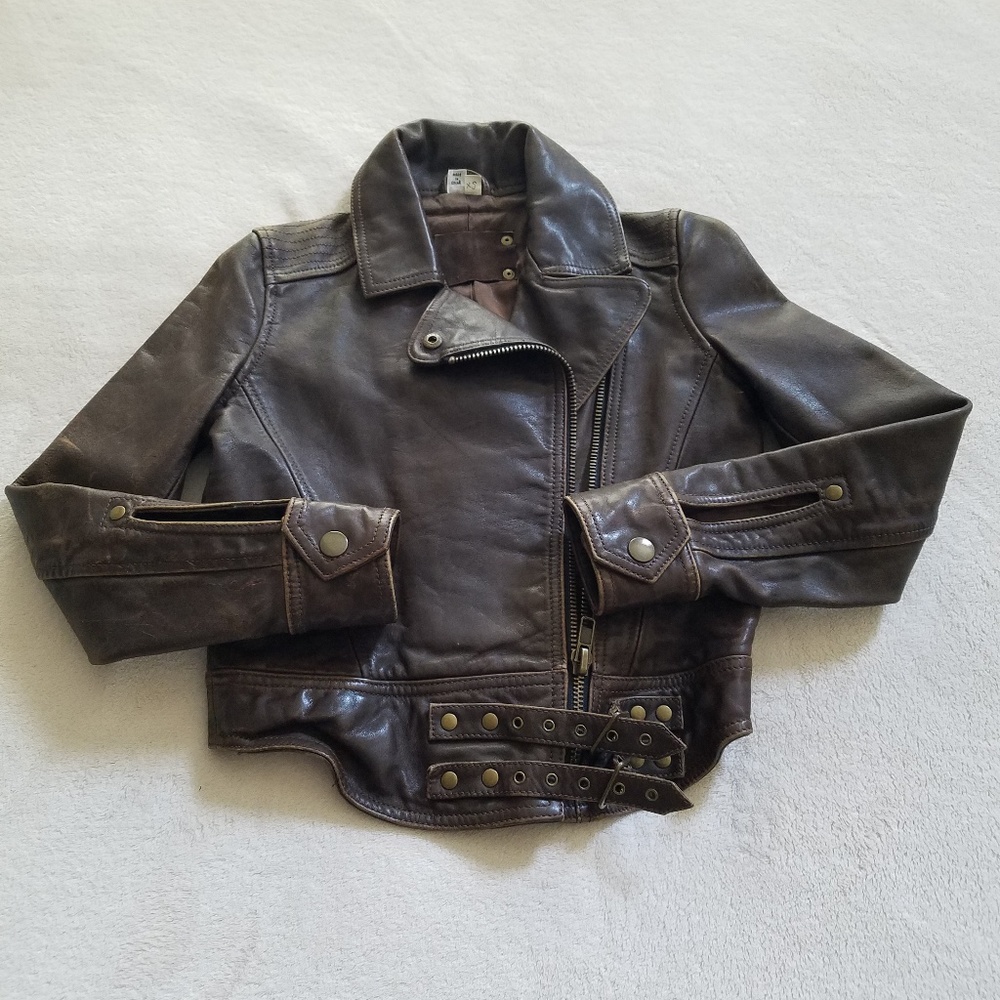 Kids-Unisex Leather Jacket